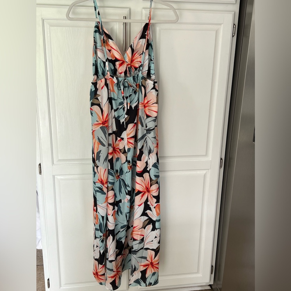 CUPSHE Floral print surplice neck cami maxi dress
